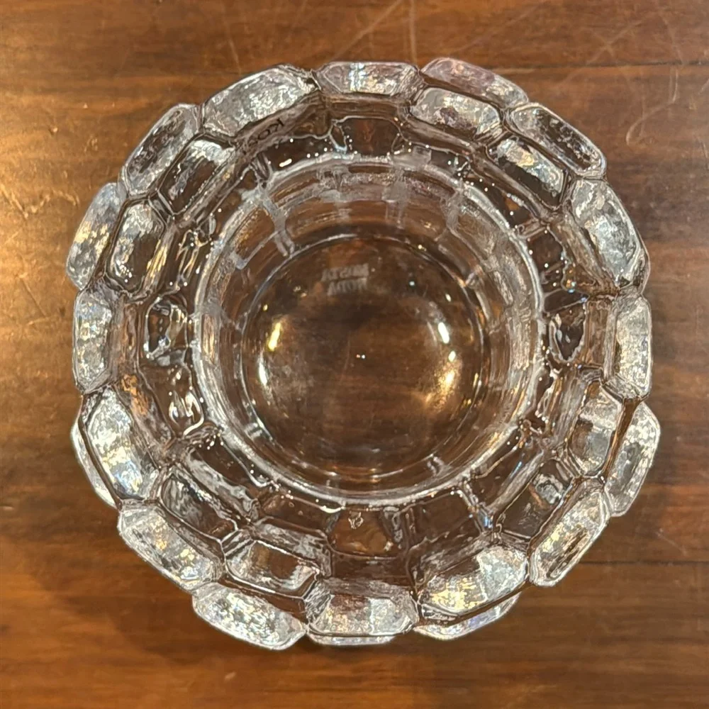NEW IN BOX Kosta Boda Igloo Crystal Candle Holder Tea Light Sweden Clear NEW NIB